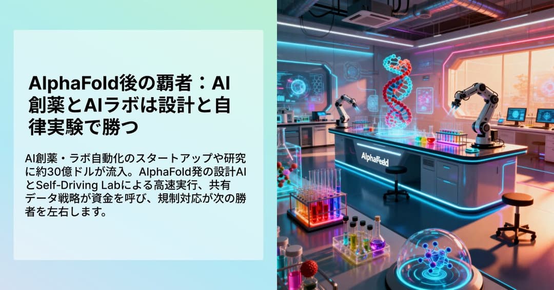 AlphaFold後の覇者:AI創薬とAIラボは設計と自律実験で勝つ