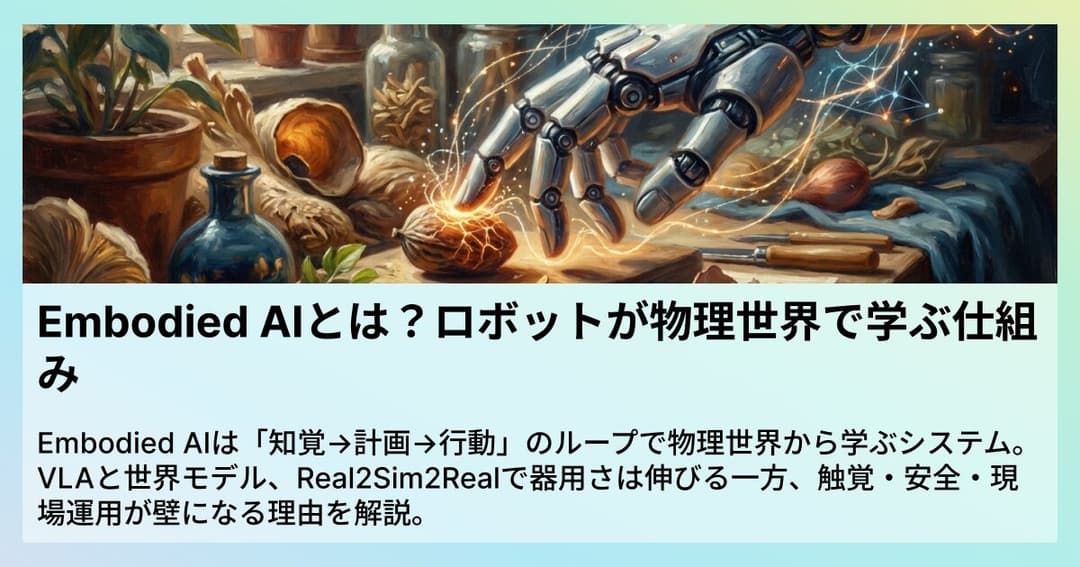 Embodied AIとは?ロボットが物理世界で学ぶ仕組み