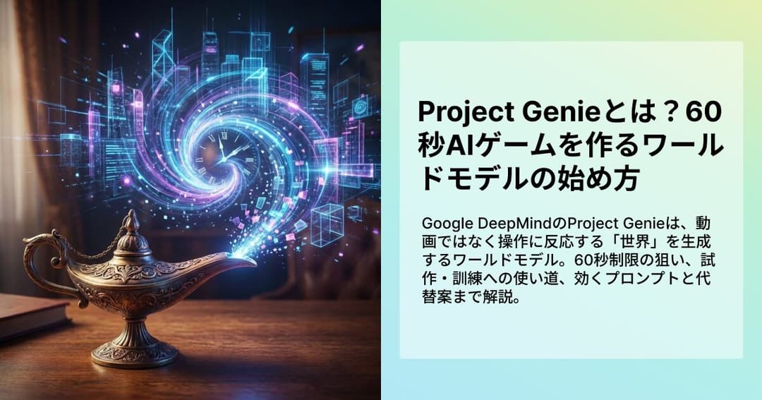 Project Genieとは?60秒AIゲームを作るワールドモデルの始め方